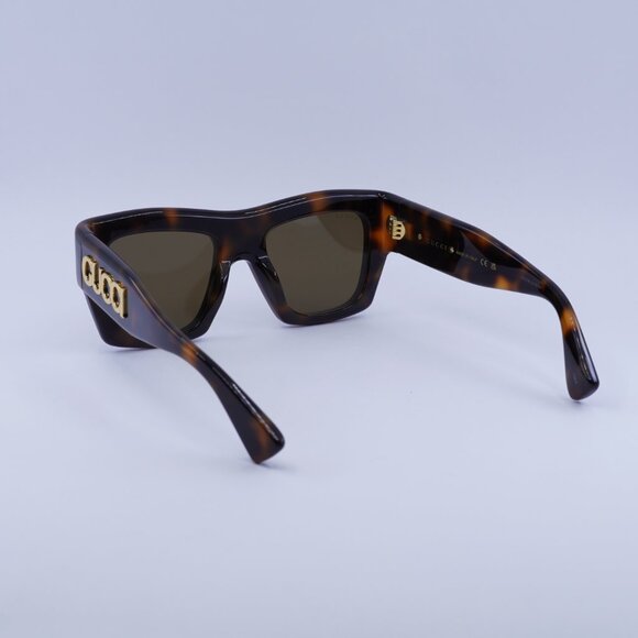 Gucci GG1772S 007 Sunglasses Havana Square Frame, Brown Mirrored Lenses main image 6